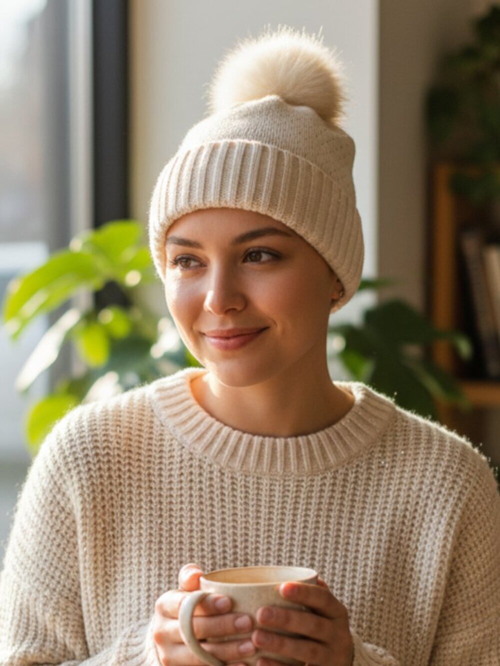 Torrid oatmeal Shine Pom Beanie
